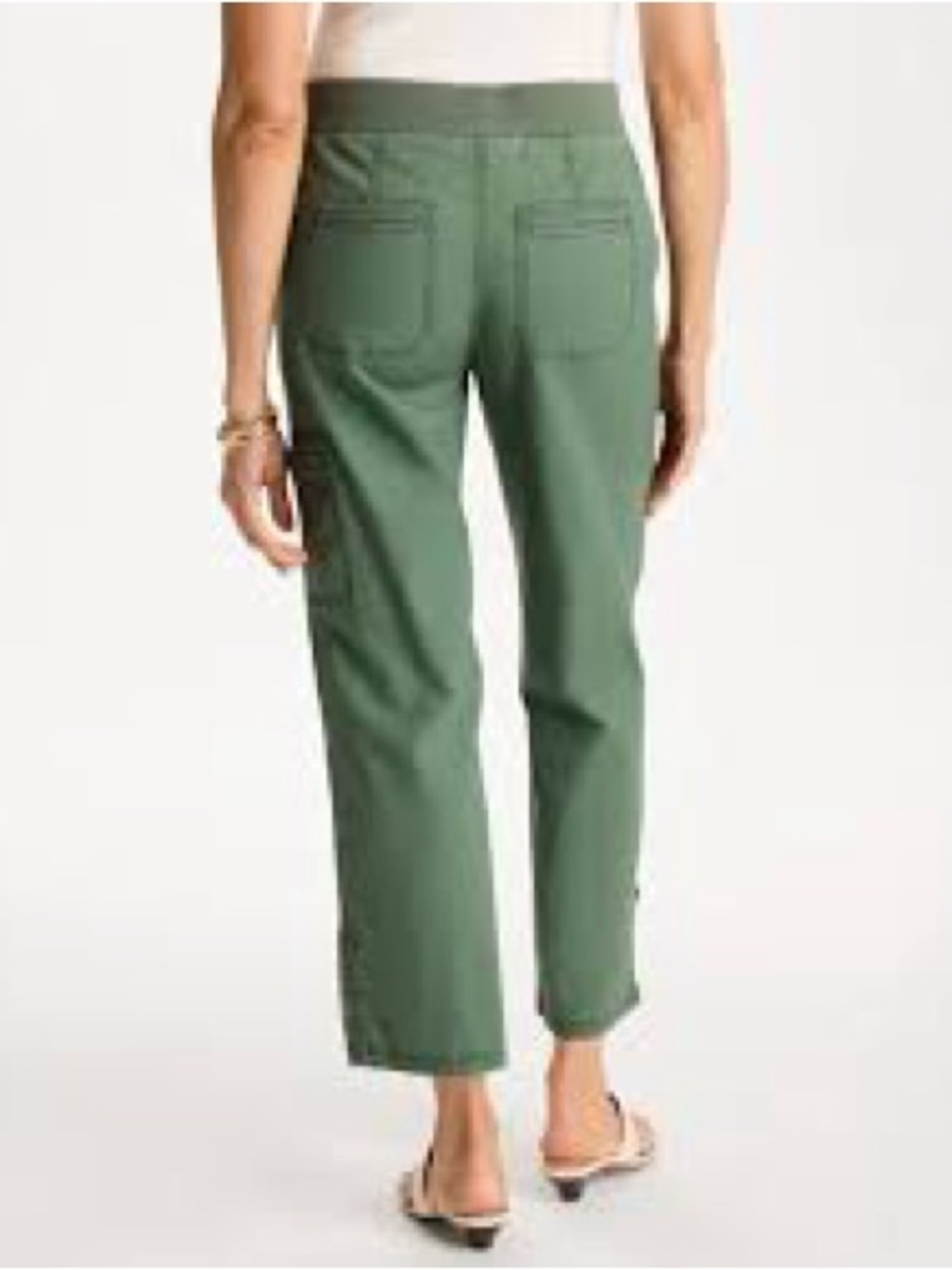Chico’s Cotton Olive Green Cargo crops